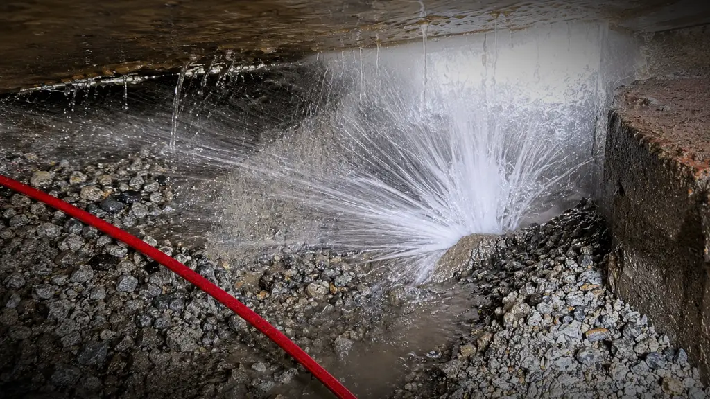 Burst water pipe being repaired by a Hamilton plumber