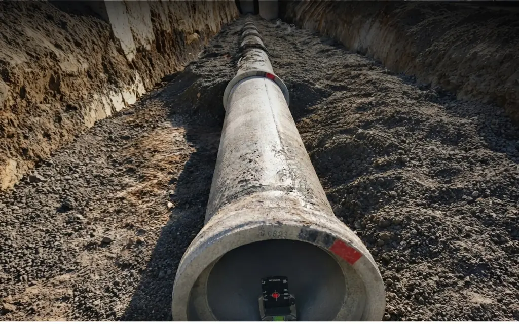 Civil drainage works with excavator installing large diameter pipe in Waikato