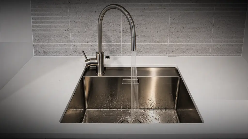 Kitchen sink and mixer tap plumbing installation in a Hamilton kitchen