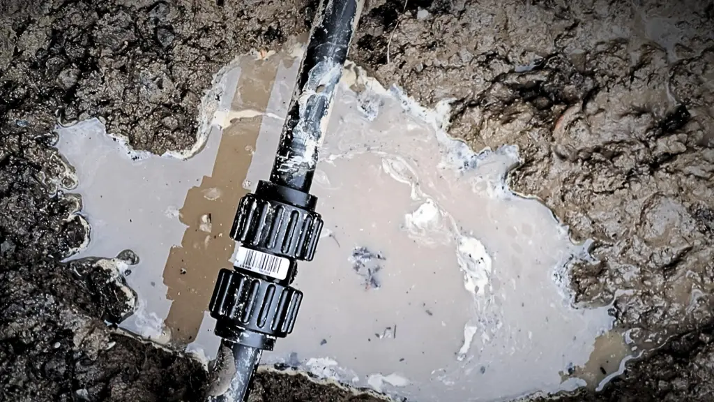 Excavated water main being repaired on a Hamilton street